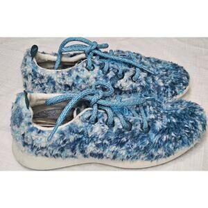 allbirds Women's Wool Runner Fluffs Merino Wool Sneaker Blue White Size 8 Sample